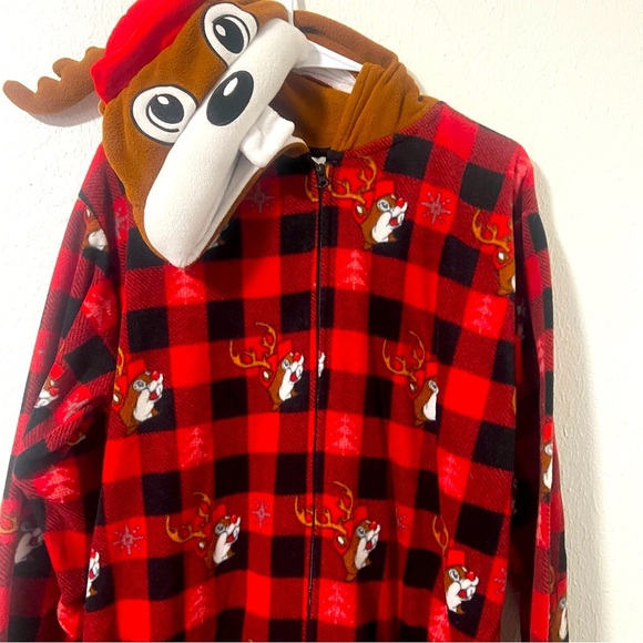 Buc-ee’s Unisex Size L/XL Onesie Beaver Hoodie/Tail Zip Up Pajama Lounge Pockets - Picture 1 of 11